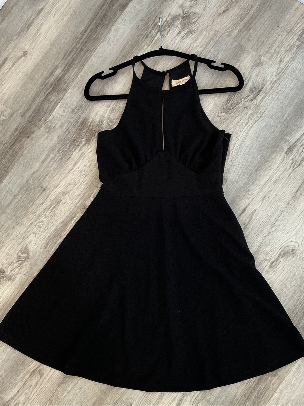 Black Swan Black Halter A-Line Mini Dress